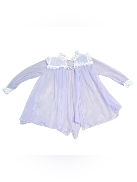 Vintage Other - Sheer Lavender Peignoir with White Ruffle Collar Size Small